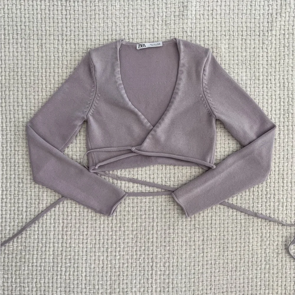 SOLD Zara Cropped Wrap Top - Picture 4 of 5